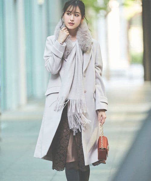 レッセパッセ チェスターコート　ファー ストール付き　新品