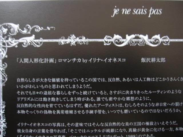 Je Ne Sais Pas　横町慶子　イオネスコ