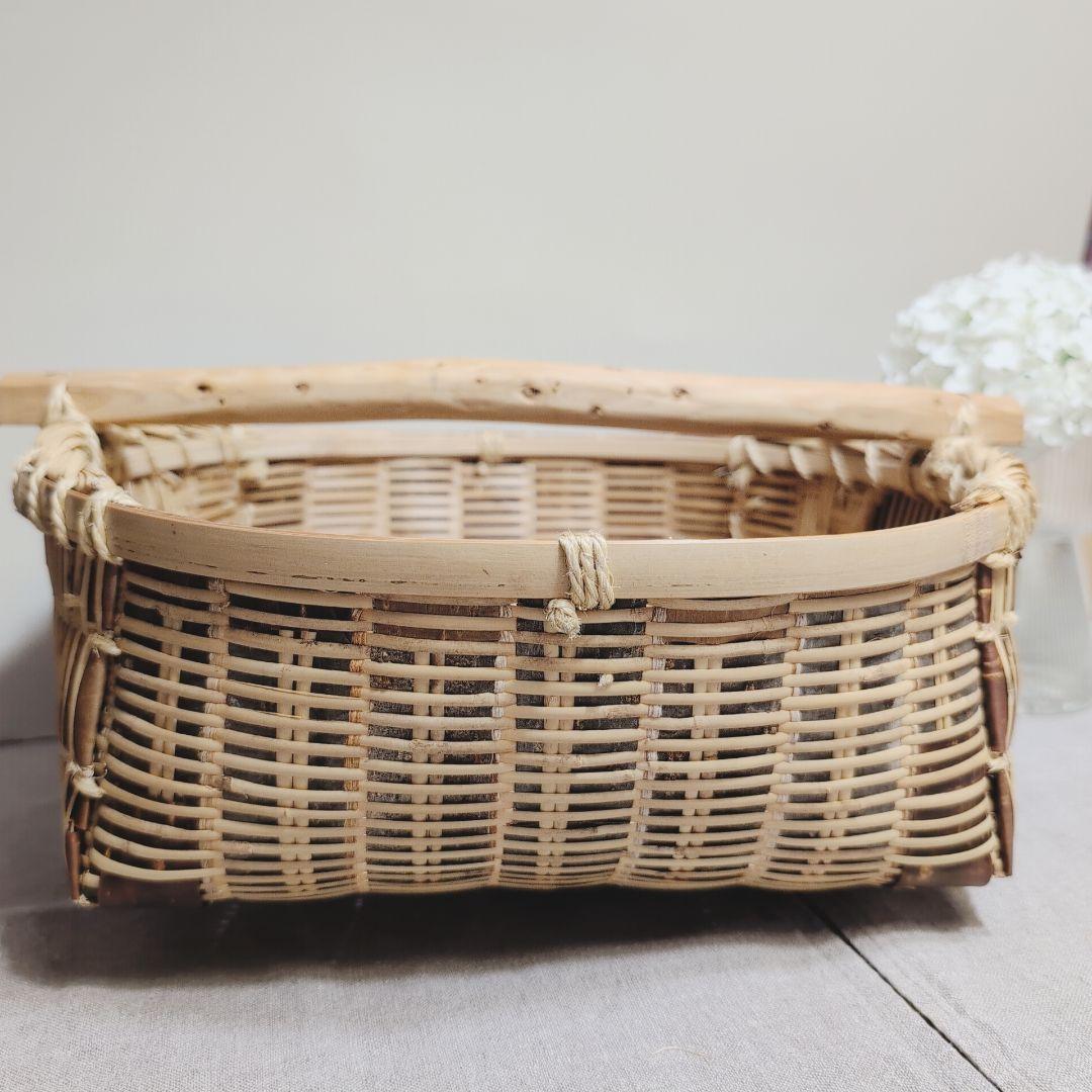 宮城県　『肥料振りかご』　篠竹　桜　かご