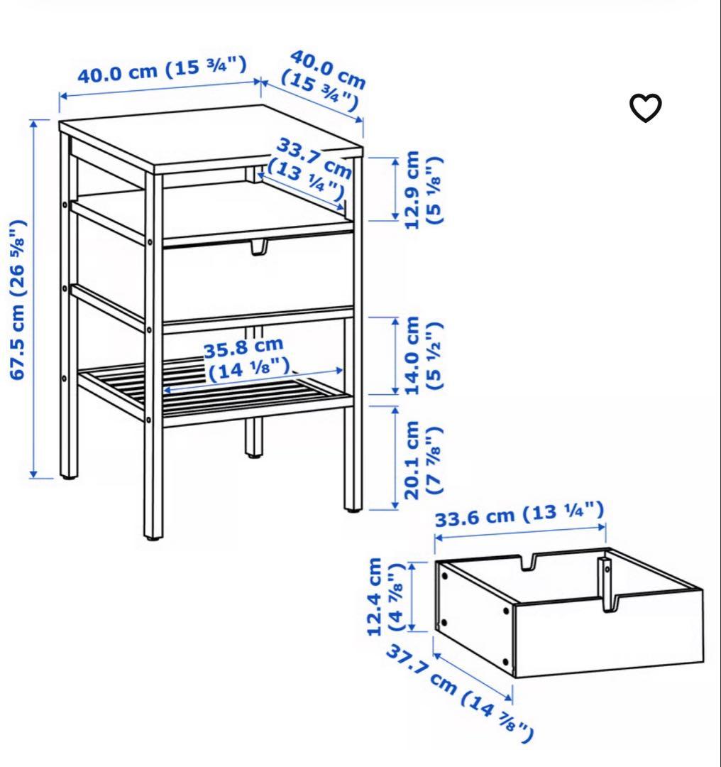 美品IKEA NORDKISA ノールドシーサ サイドテーブル 40x40 cm