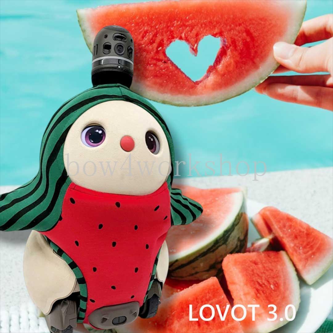 ラボット LOVOT ラボットの服ハンドメイド スイカ柄ボディースーツ（レッド）