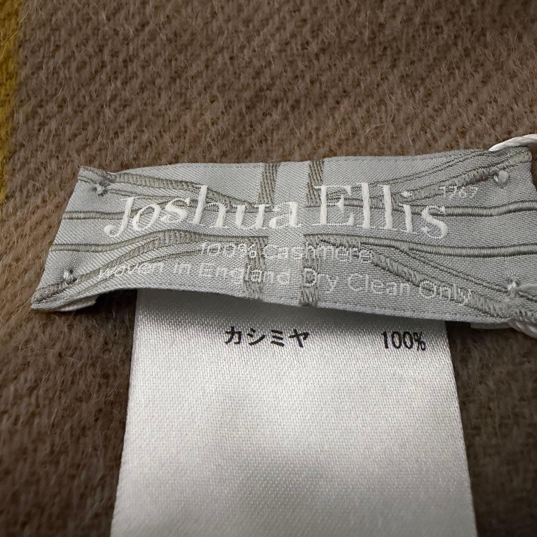 新品タグ付　国内タグ　ジョシュアエリス　チェック　大判ストール　カシミヤ100%