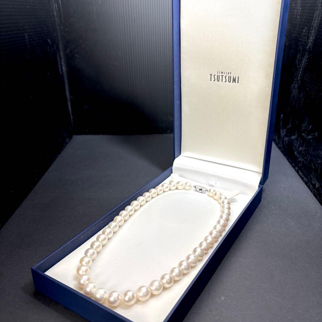 超大珠✨　本真珠　ジュエリーツツミ　パール　ネックレス　　SILVER刻印