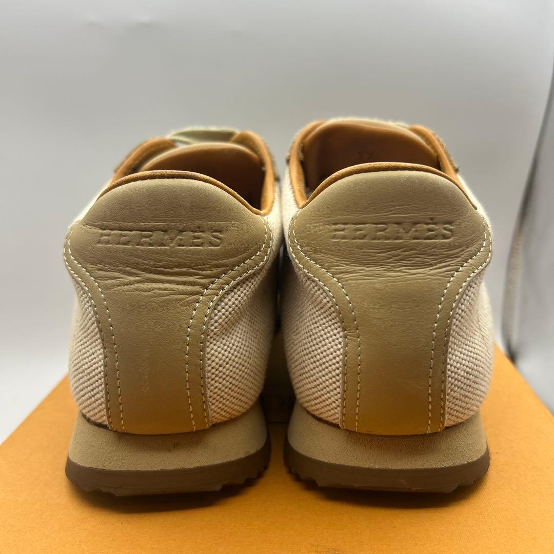 極美品 HERMES キャンバス エルメス クイック スニーカー size37