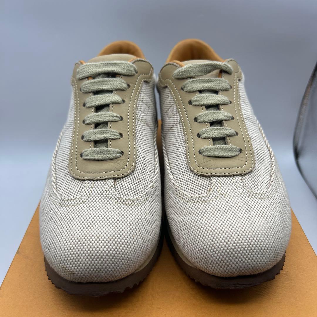 極美品 HERMES キャンバス エルメス クイック スニーカー size37