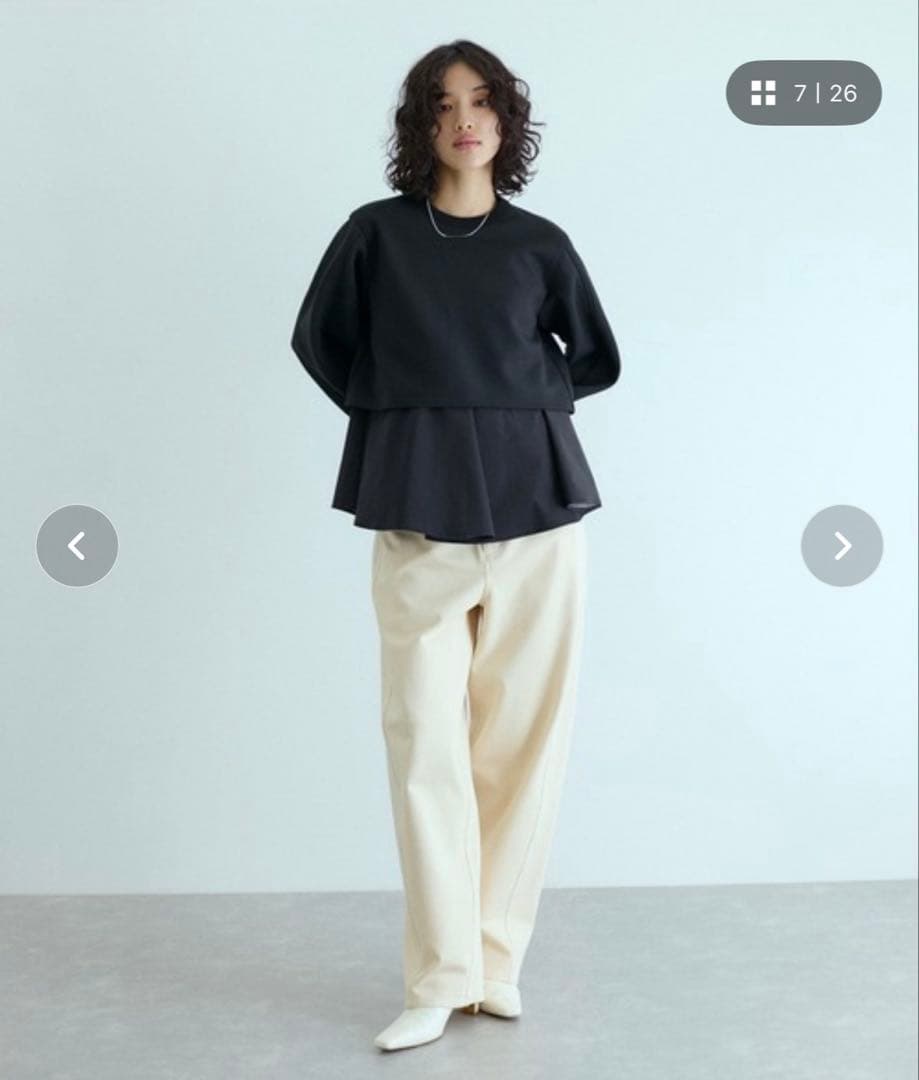 アダムエロペ　レイヤードペプラムチュニック