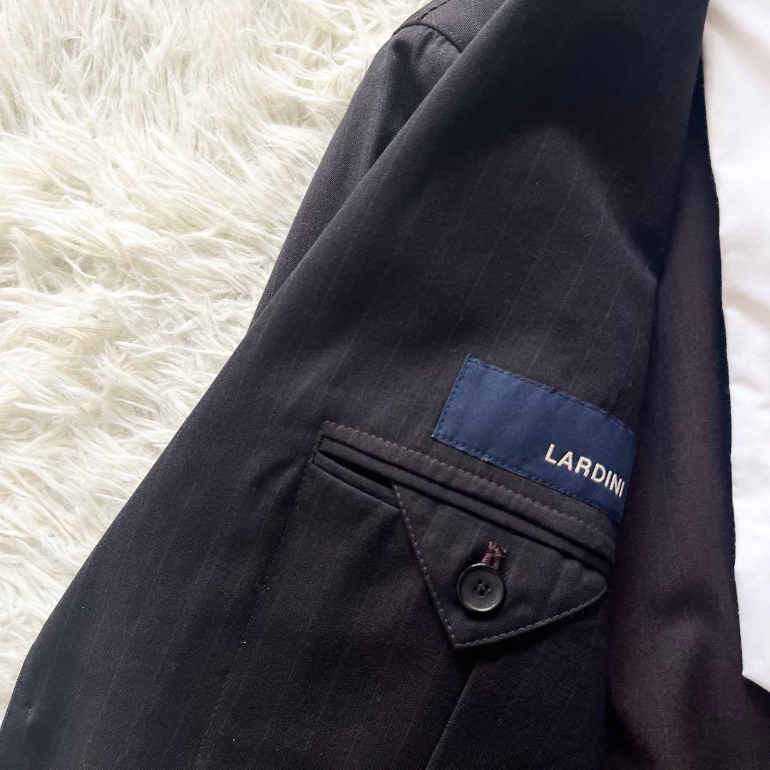 <極美品>LARDINI 新ロゴ ブラウン ウール スーツ サイズ46