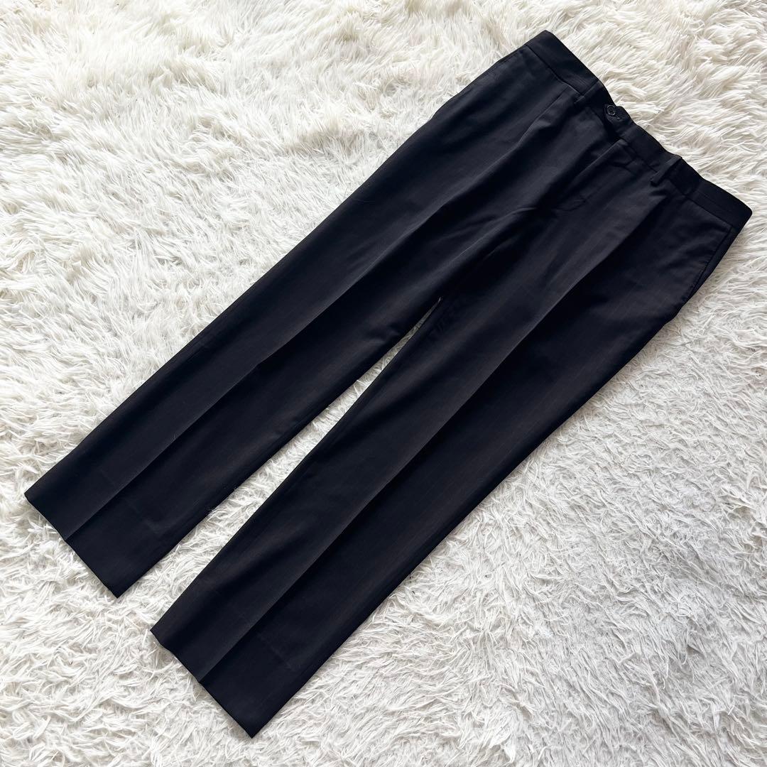 <極美品>LARDINI 新ロゴ ブラウン ウール スーツ サイズ46