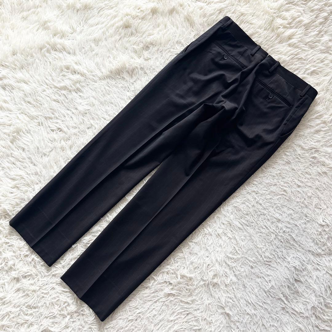 <極美品>LARDINI 新ロゴ ブラウン ウール スーツ サイズ46