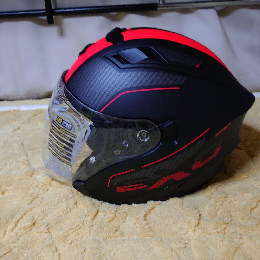 ハ*ィ様 EXO-230 XXL ブラック/レッド ジェットヘルメット