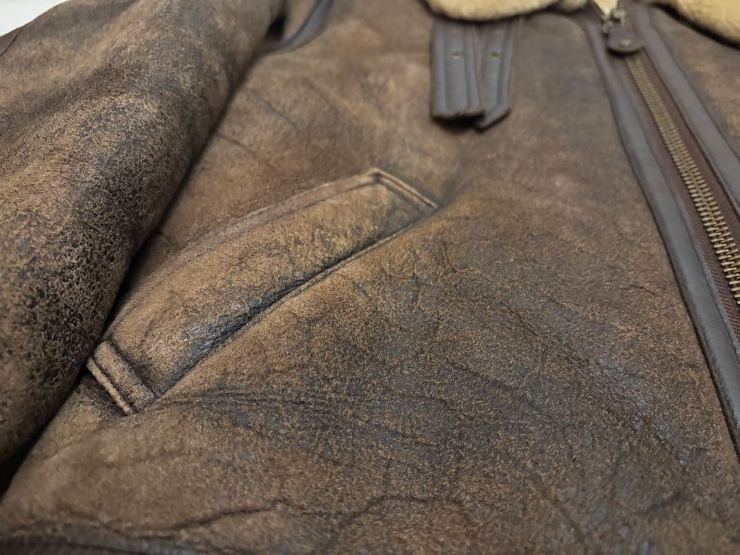 【羊革】 B-3 フライトジャケット リアルムートン Mサイズ 韓国製