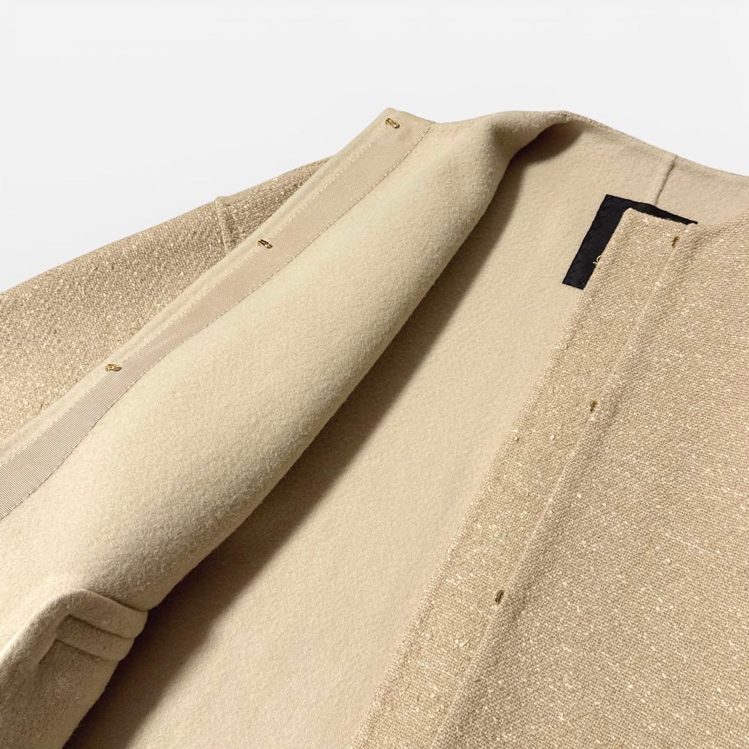 極美品✨️　ドゥロワー　ツイード リバージャケット　バイカラー　ベージュ