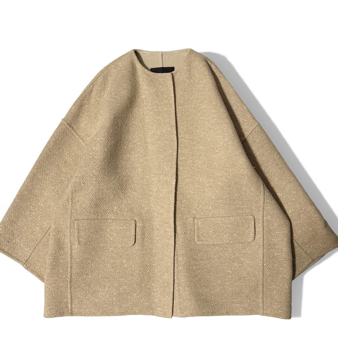 極美品✨️　ドゥロワー　ツイード リバージャケット　バイカラー　ベージュ
