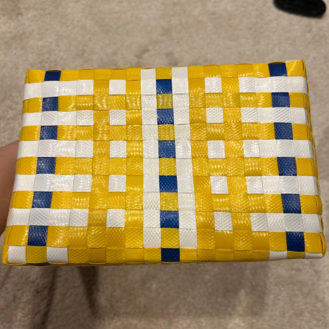 MARNI イエロー編み込みかごバッグ