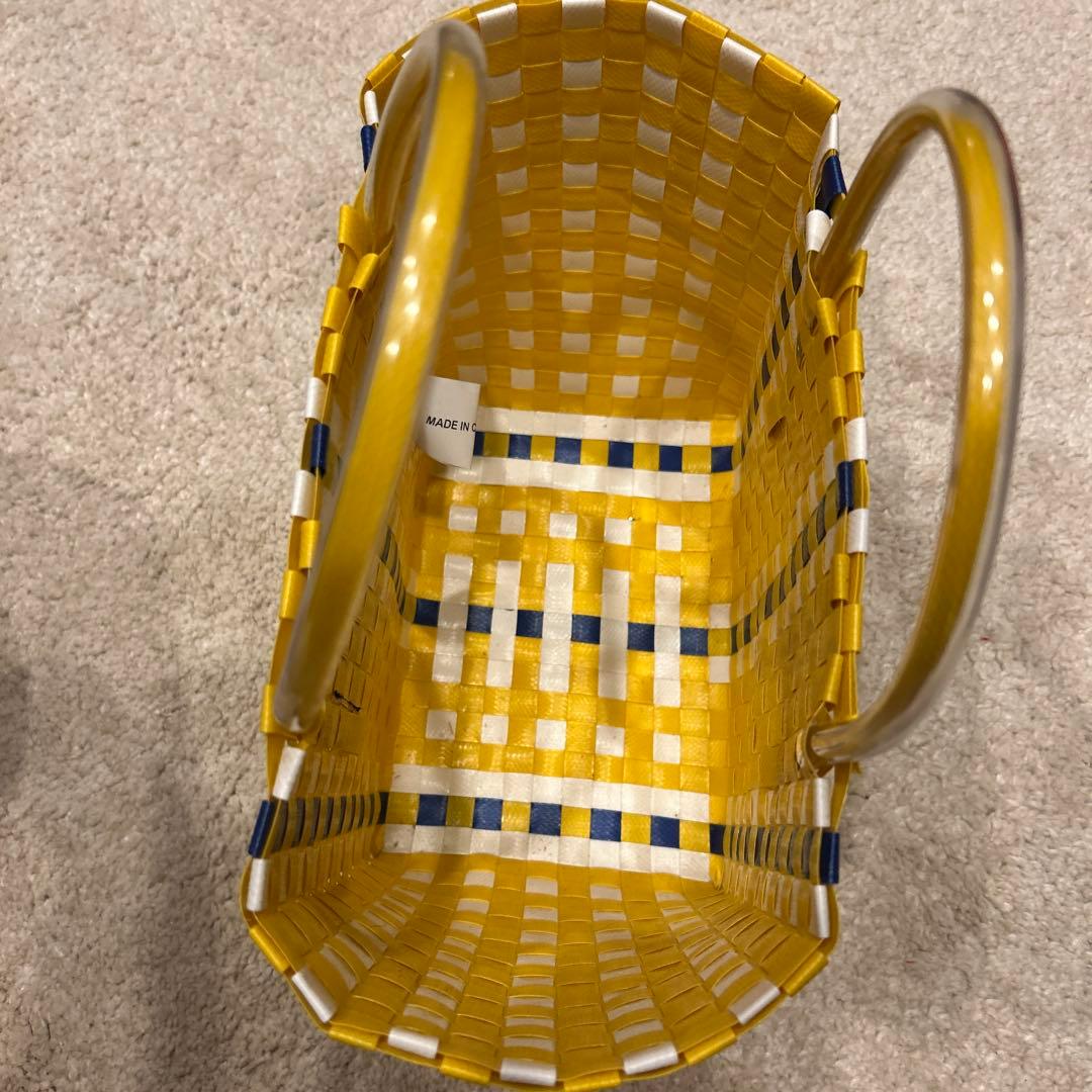 MARNI イエロー編み込みかごバッグ