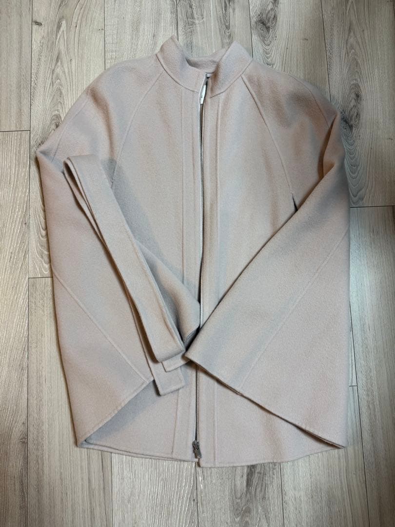 ANAYI 【新品タグ付き】ウエストベルト付きライトグレーケープコート