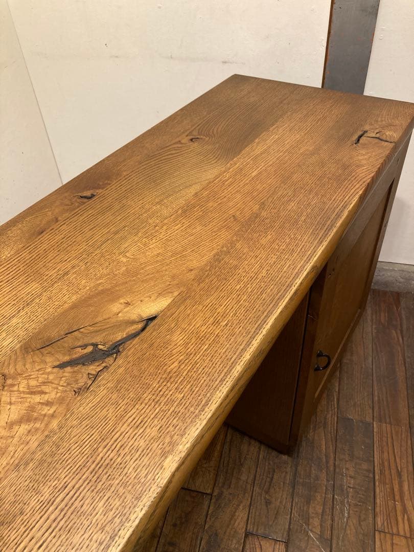 飛騨産業 キツツキ オーク無垢材 節あり 銘木 森のことば コンソール デスク