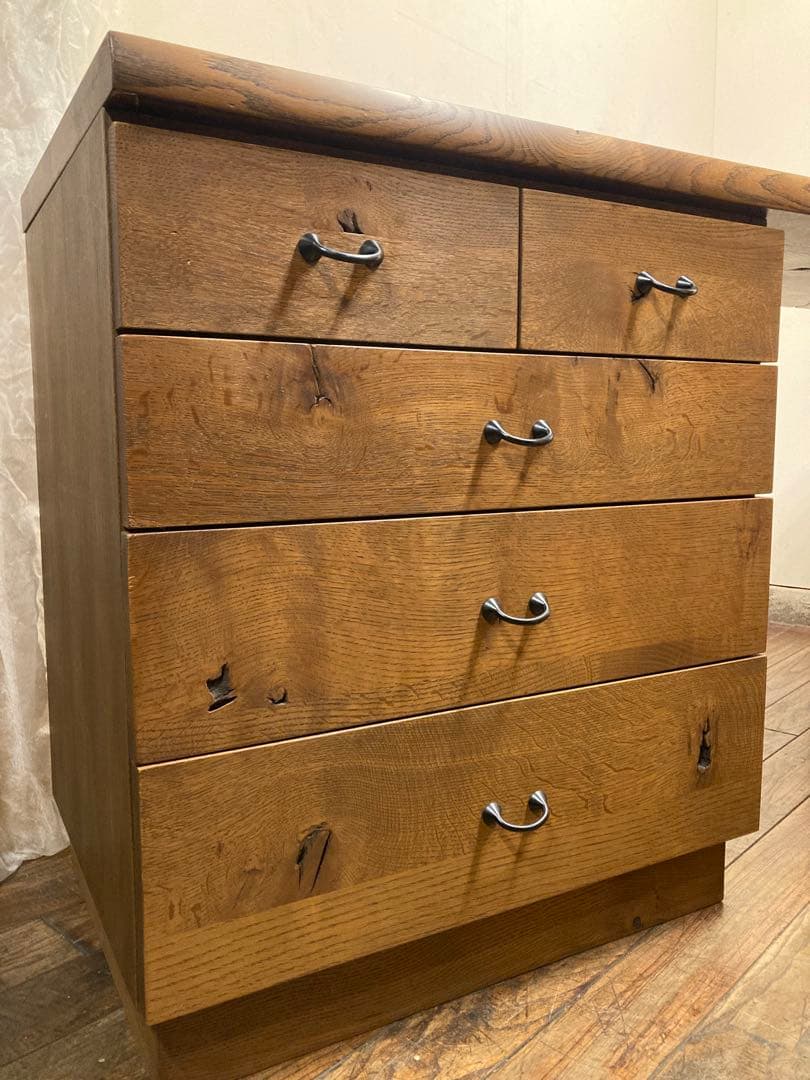 飛騨産業 キツツキ オーク無垢材 節あり 銘木 森のことば コンソール デスク