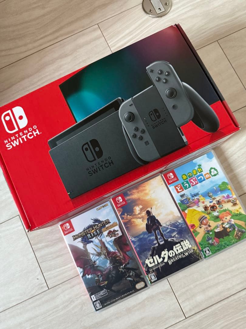 き*兵様 Nintendo Switch 本体 グレー + ゲーム3本