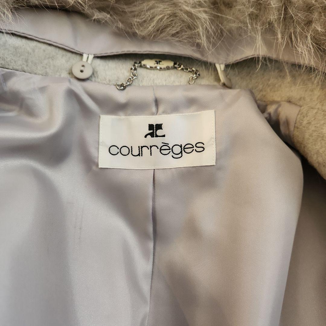 値下げします❗courrèges ファー襟付きロングコート