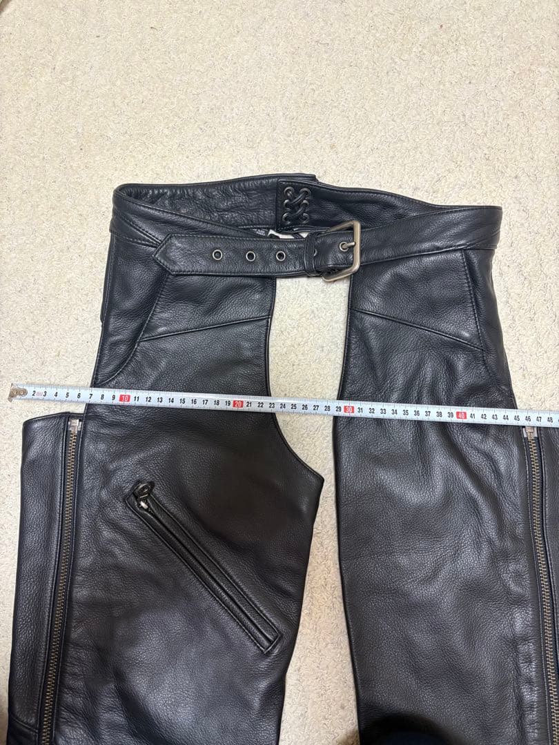 ハーレーダビッドソン　レザー チャップス 黒 ブーツカットMサイズ