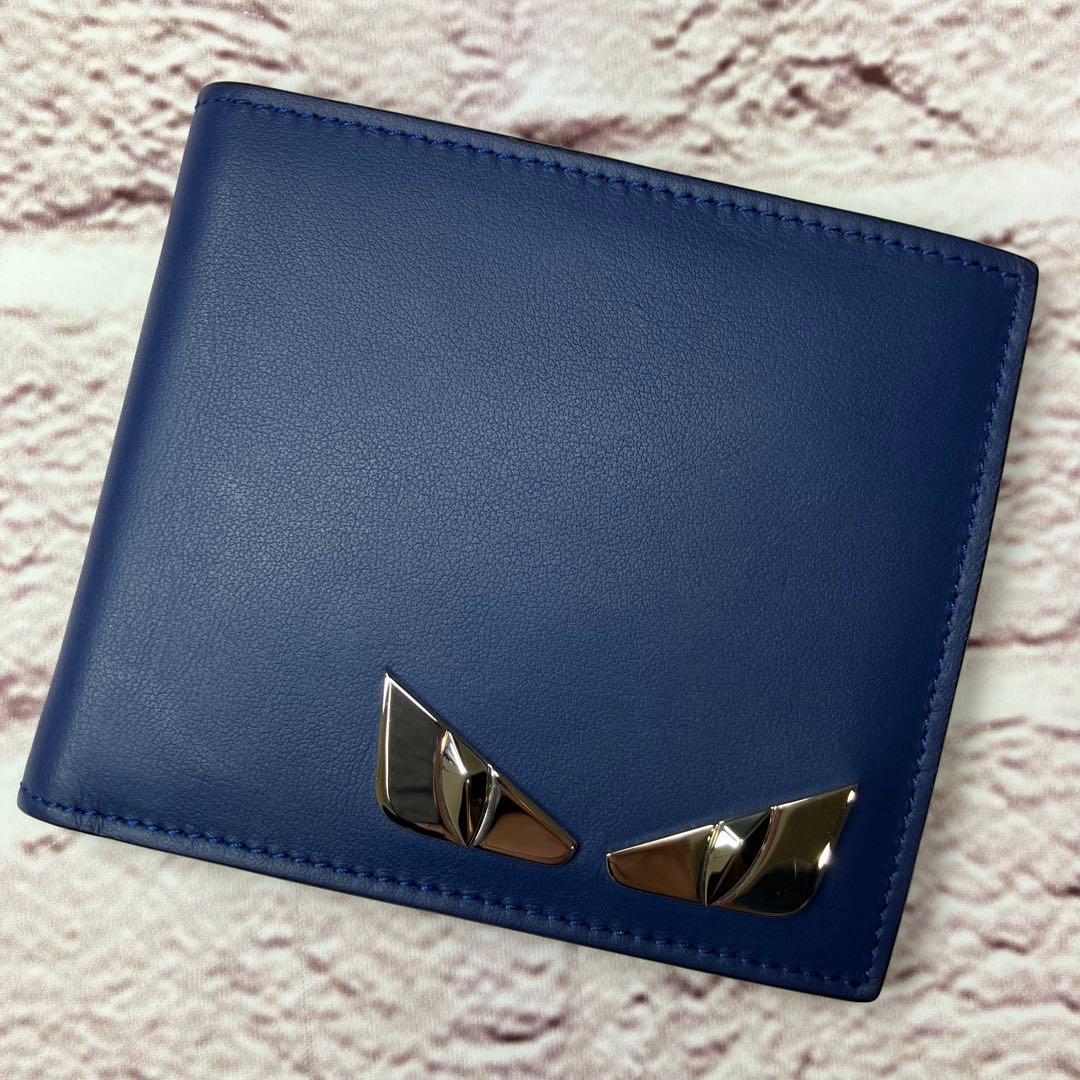 未使用品✨フェンディ モンスター バグズアイ 本革 レザー 二つ折り財布