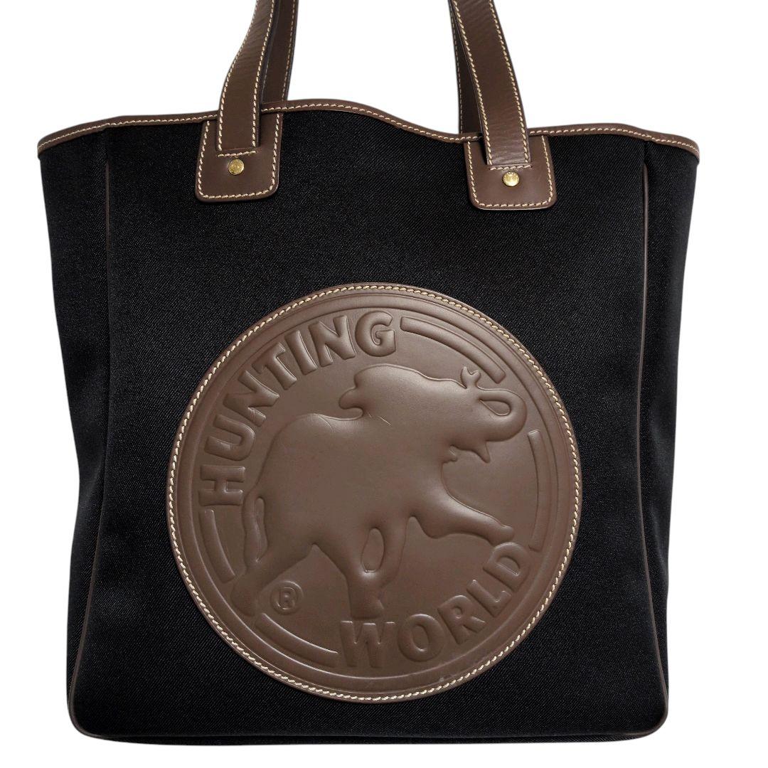 【美品】ハンティングワールド サファリトゥデイ デカロゴ トート 黒 大容量