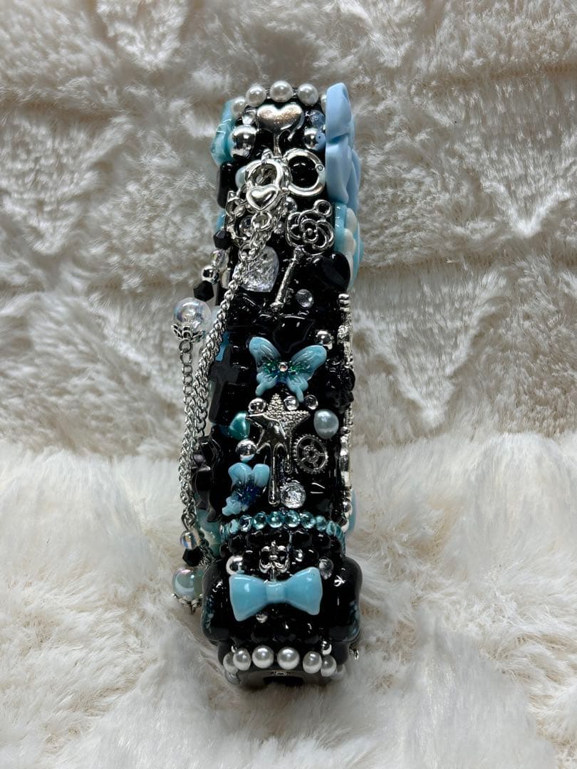 ［即購入可］IQOSイルマ（i）ワンデコケース30-黒＆水色系-