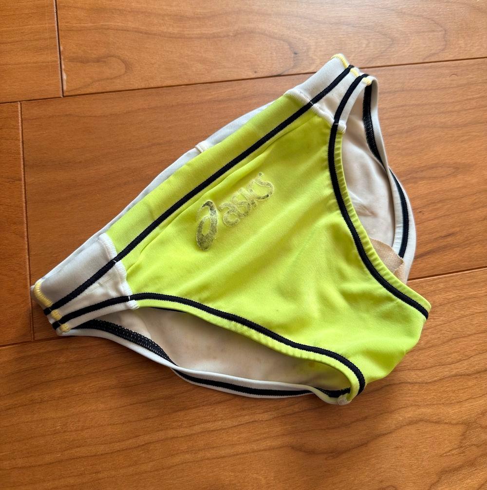 asics 水がはじけるP2 蛍光イエロー×ホワイト 3S 競パン 競泳水着