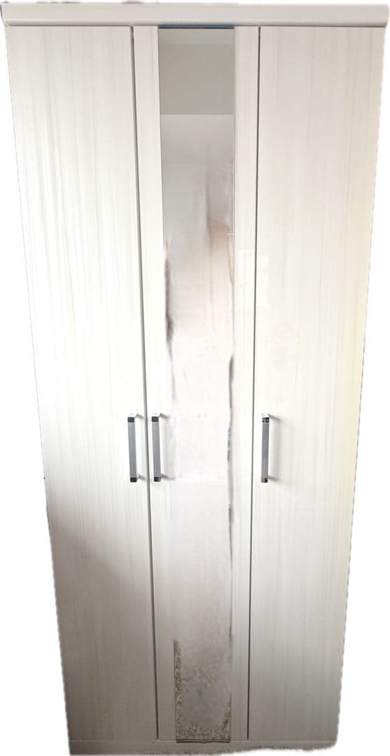 【最終値下げ】ワードローブ ロッカー ミラー付( ホワイト クローゼット )