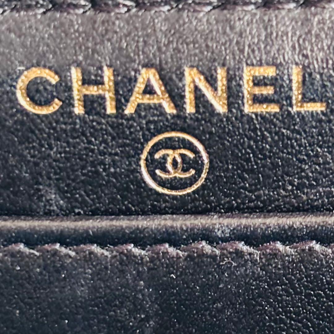 【美品】シャネル　CCフィリグリー　マトラッセ　ラウンドファスナー　長財布