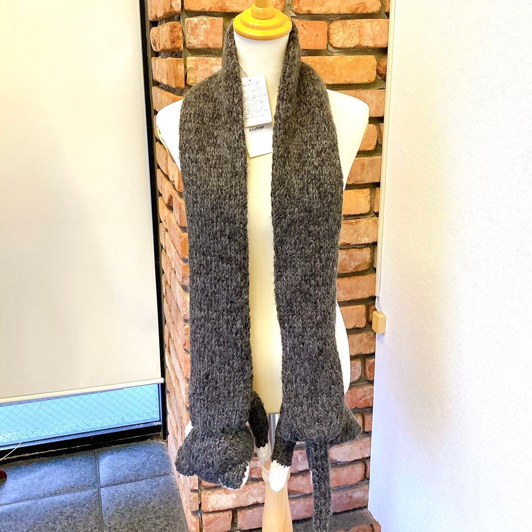 5347 未使用タグ付 人気 doublet 猫マフラー 定価30,800円品