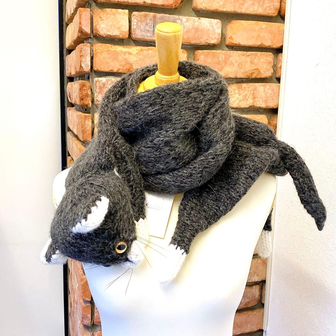 5347 未使用タグ付 人気 doublet 猫マフラー 定価30,800円品