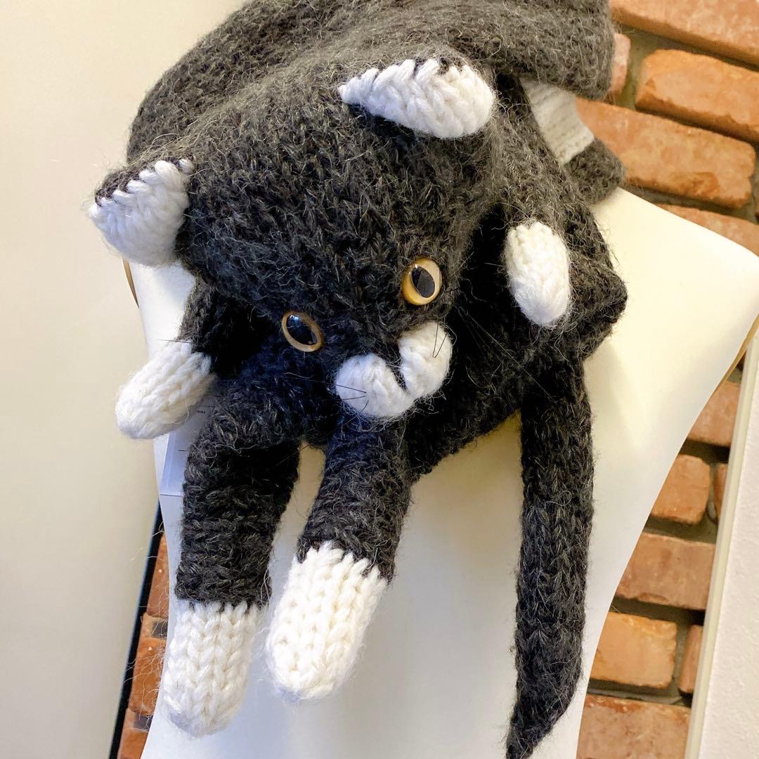 5347 未使用タグ付 人気 doublet 猫マフラー 定価30,800円品