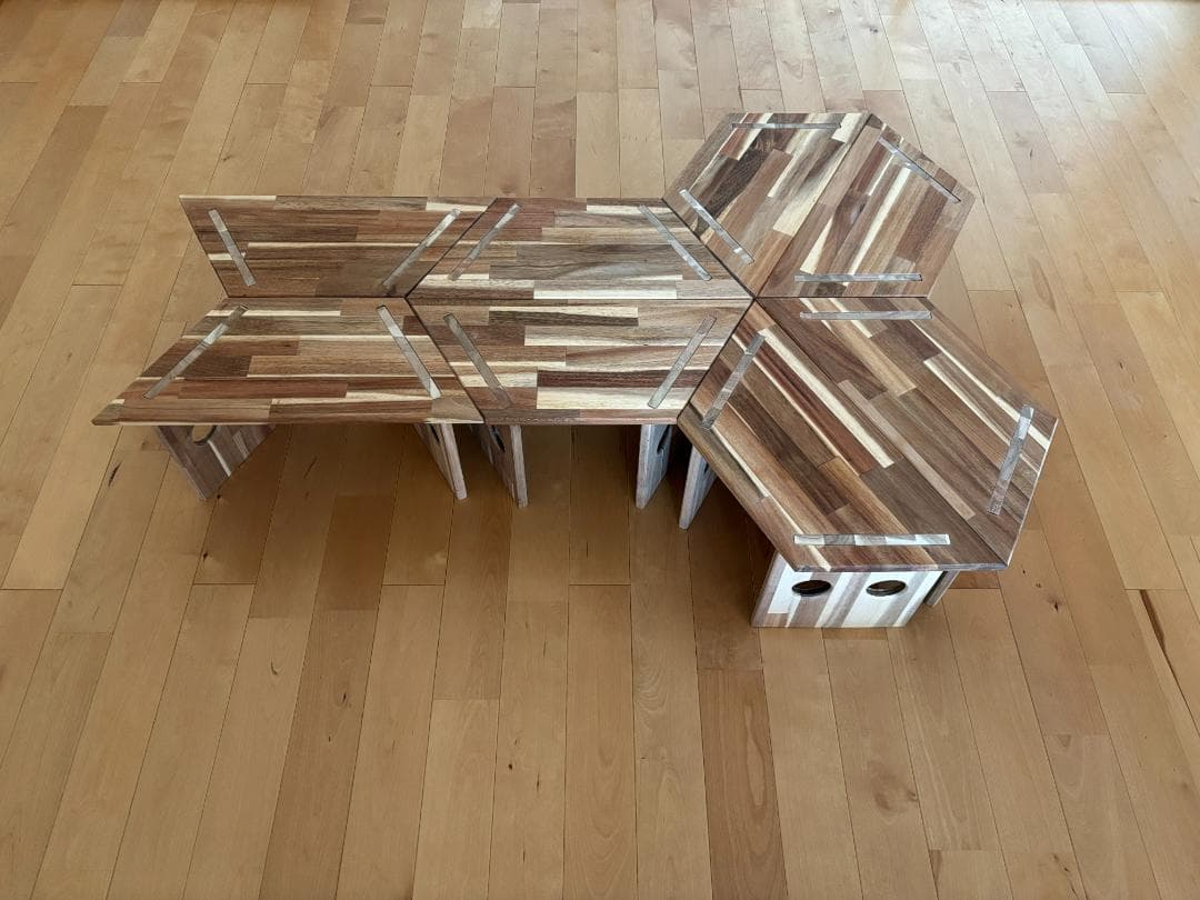 中サイズ ヘキサゴンテーブル ヘキサテーブル 囲炉裏テーブル 組み立て式