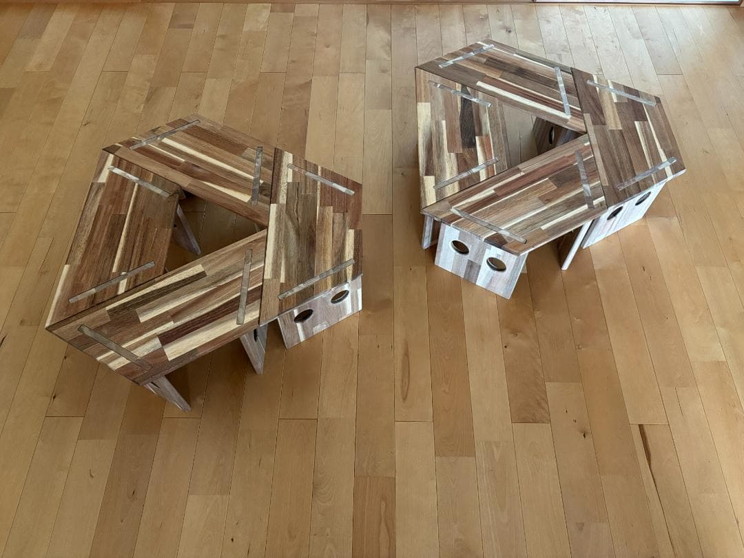 中サイズ ヘキサゴンテーブル ヘキサテーブル 囲炉裏テーブル 組み立て式