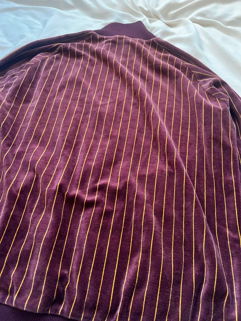 フレッドペリー ベロア トラックジャケット ジャージ ストライプ ロゴ刺繍