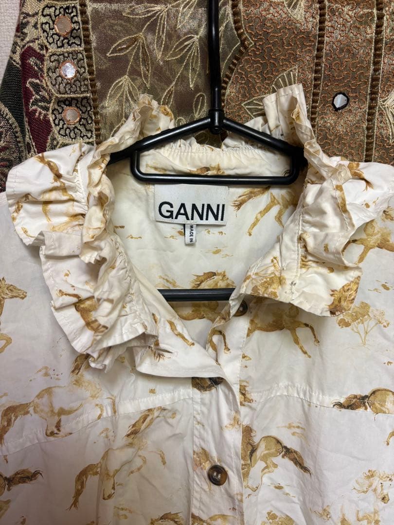ワンピース GANNI horse-print mini drees