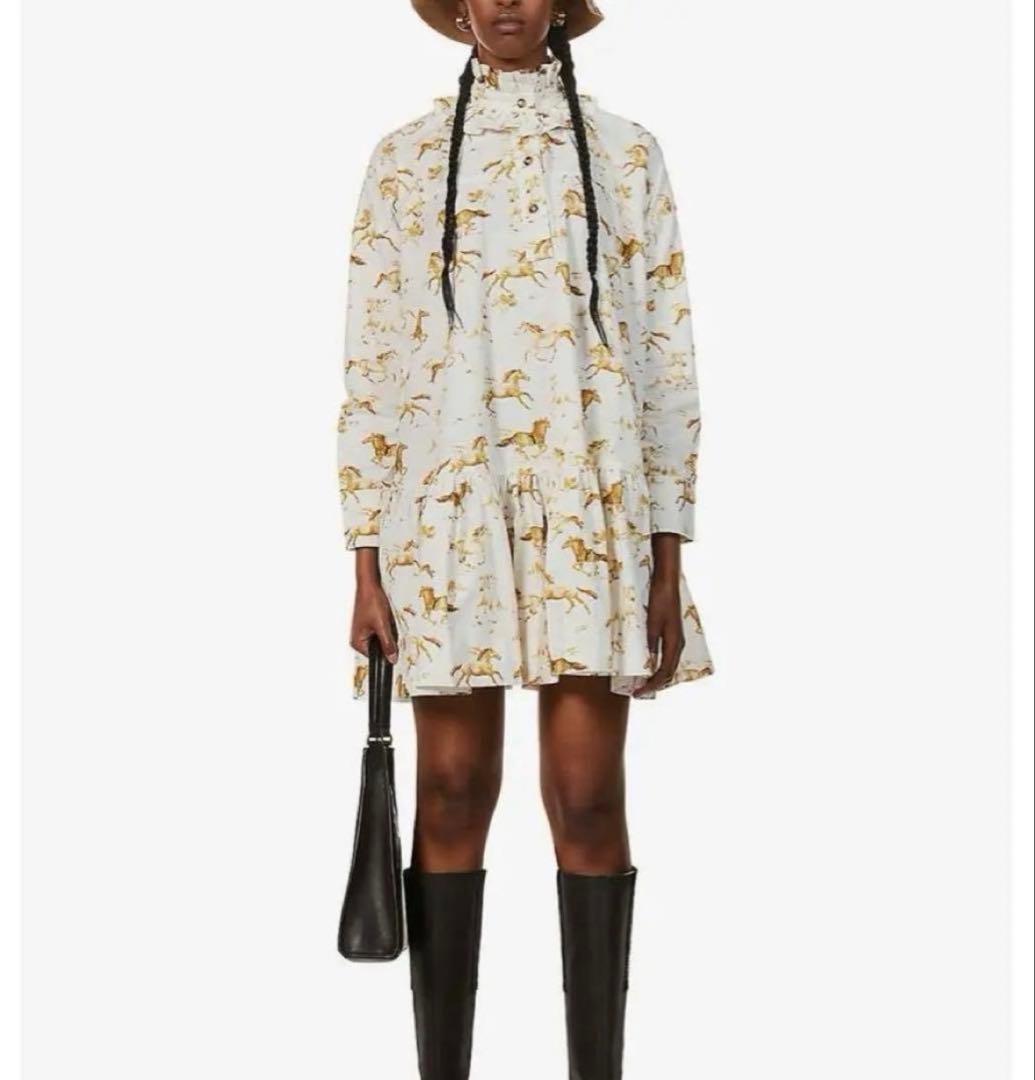ワンピース GANNI horse-print mini drees