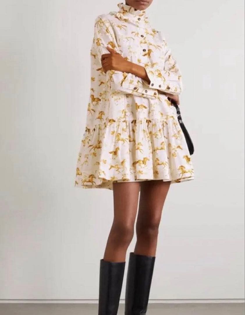 ワンピース GANNI horse-print mini drees