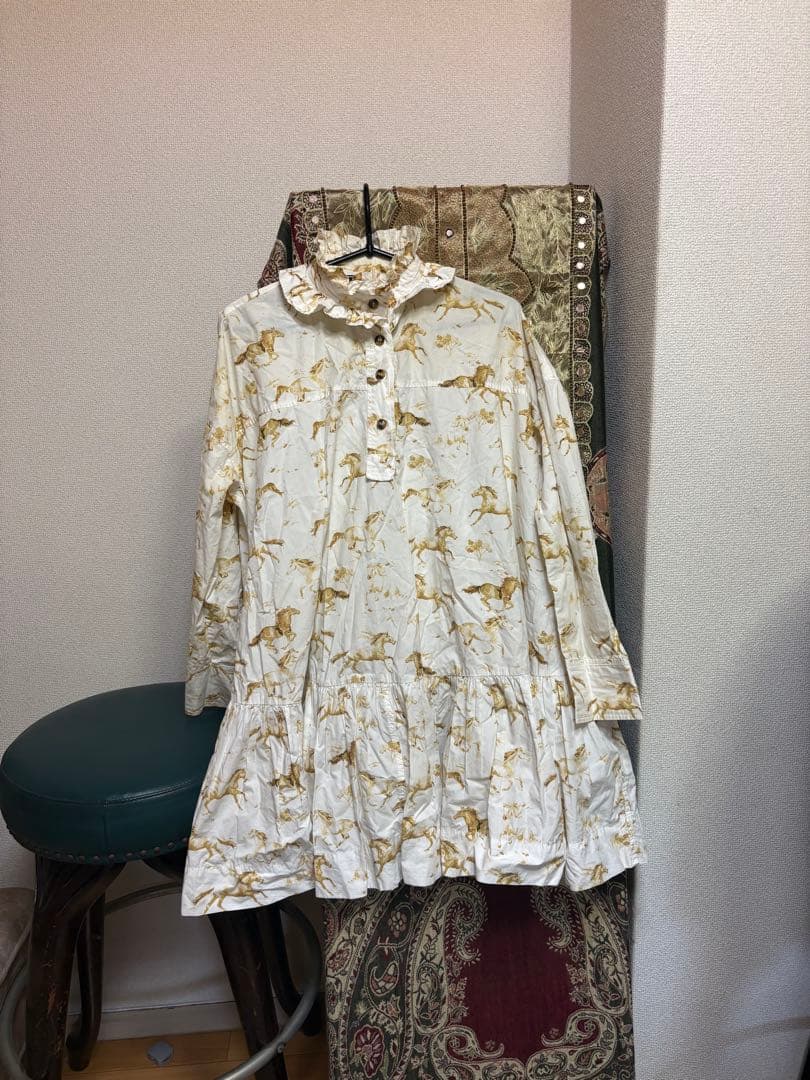 ワンピース GANNI horse-print mini drees