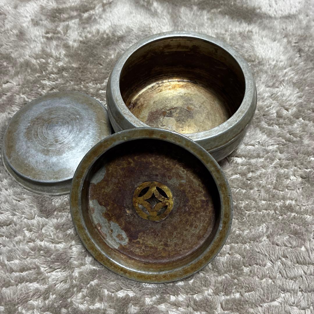 古錫　在銘　建水　茶こぼし　茶入　重453.5g煎茶道具　茶道具