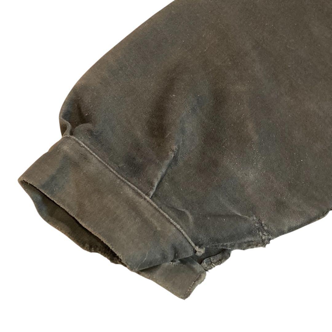 40s フレンチ ヴィンテージ ブラックモールスキンジャケット Vポケット 古着