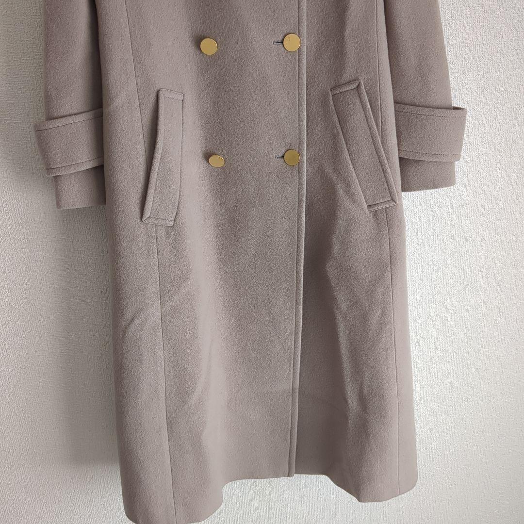 グレースコンチネンタル ダブルブレスト ウール コート ベージュ 36