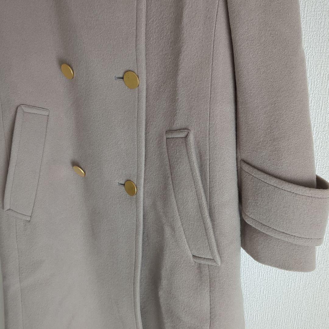 グレースコンチネンタル ダブルブレスト ウール コート ベージュ 36