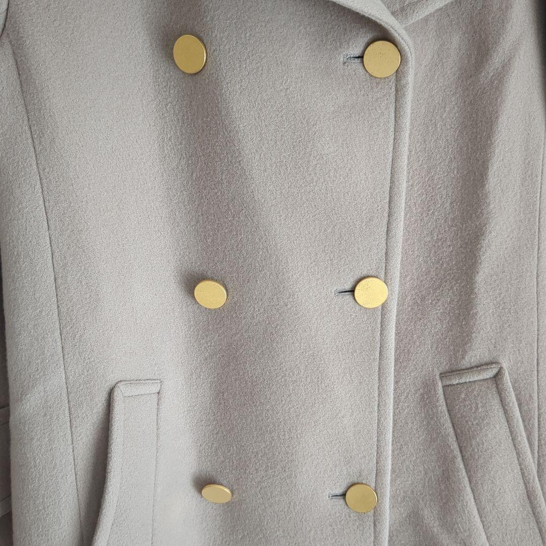 グレースコンチネンタル ダブルブレスト ウール コート ベージュ 36