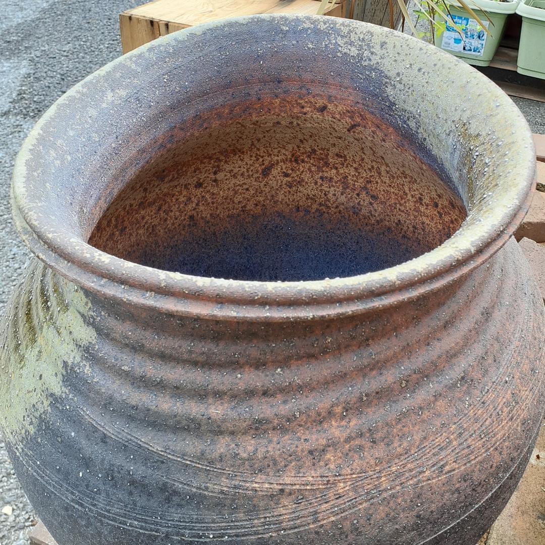 信楽焼　手作り　古陶大壺　花器　傘立て　オブジェ