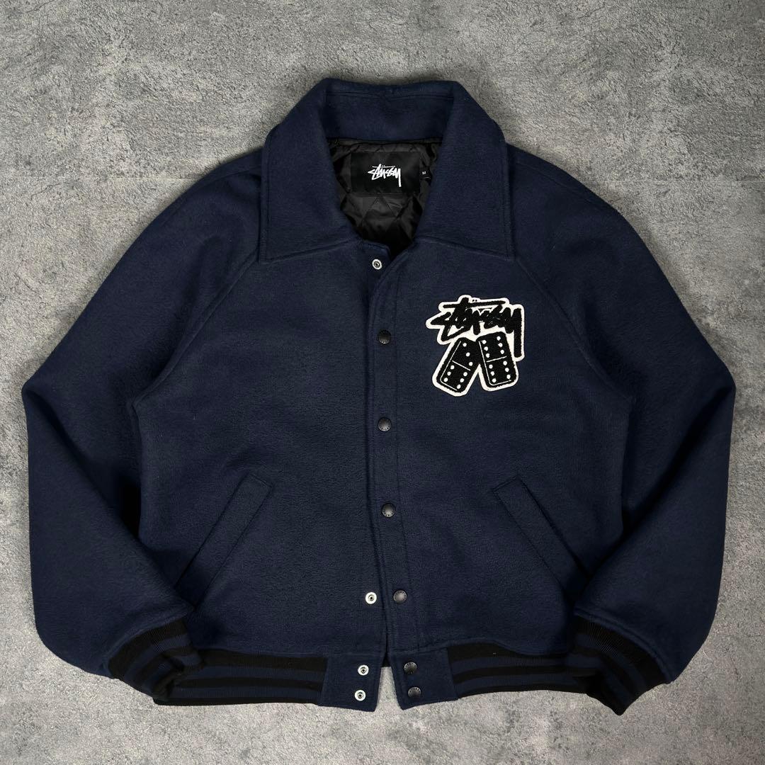 stussy 両面刺繍 ダイス柄 ウール スタジャン ジャケット ステューシー