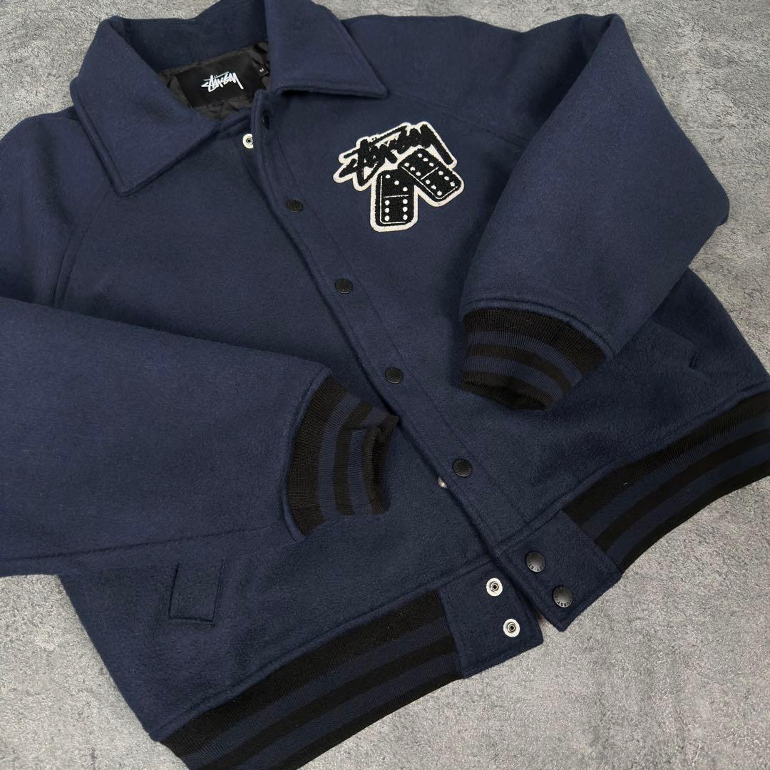 stussy 両面刺繍 ダイス柄 ウール スタジャン ジャケット ステューシー