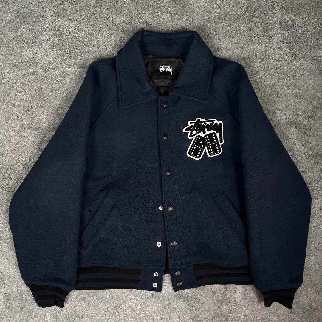 stussy 両面刺繍 ダイス柄 ウール スタジャン ジャケット ステューシー